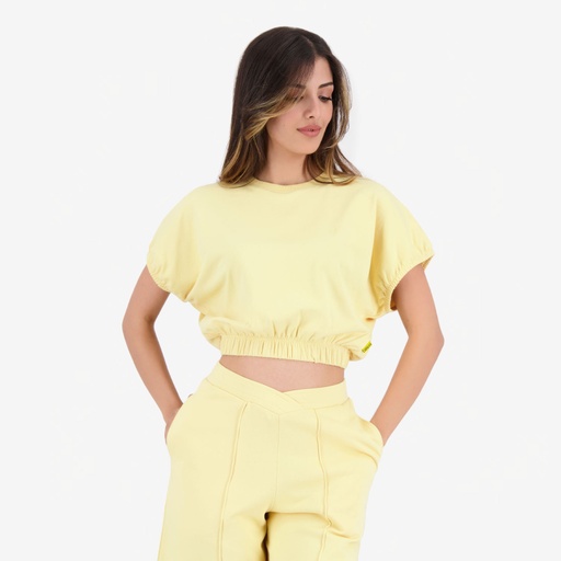 Sweat crop femme sans manches avec broderie