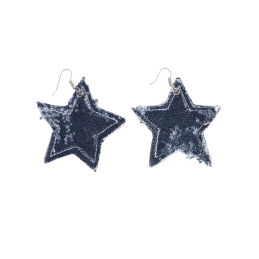 Boucle d'oreille étoile en denim - Jeans Noir