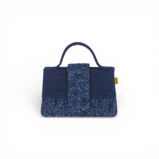 Sac Bambino femme en jeans et cuir - Jeans Bleu Moyen &amp; Cuir Beige