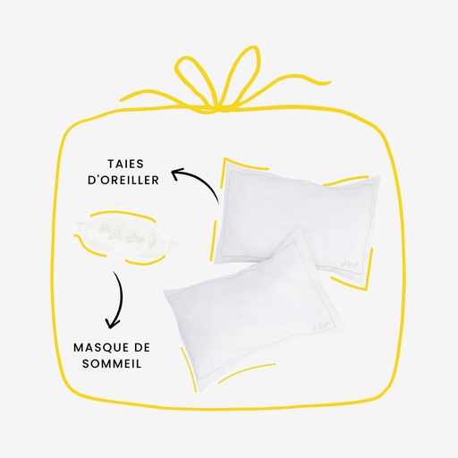 [01-010-143-004-P4] Pack cadeau masque &amp; taies d'oreiller