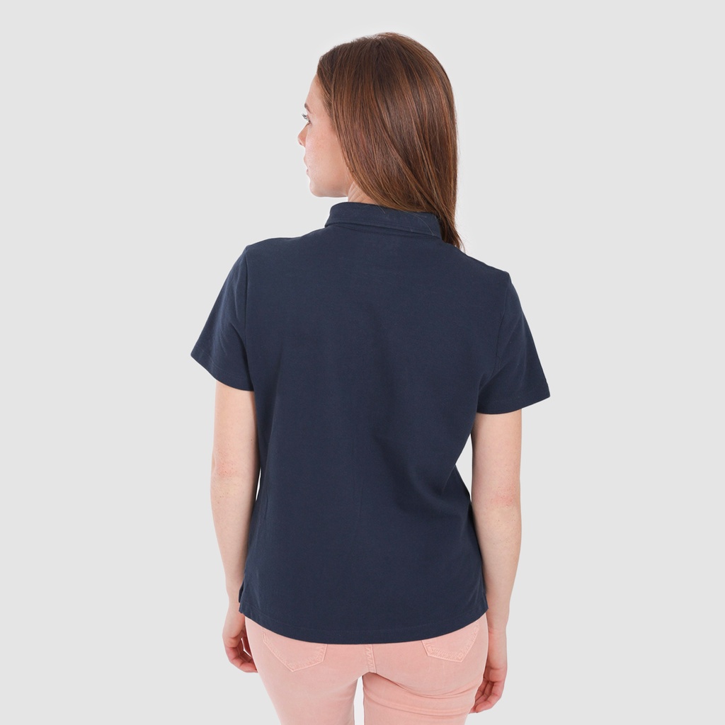 POLO FEMME MANCHE 3/4 AVEC VOLANT ET BRODERIE