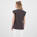 T-shirt femme sans manche avec broderie