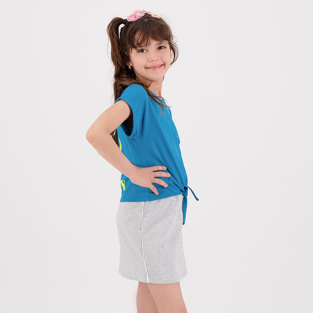 T-shirt fille demi manches nouée ENJOY