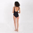 Maillot de bain femme bi-couleur col V