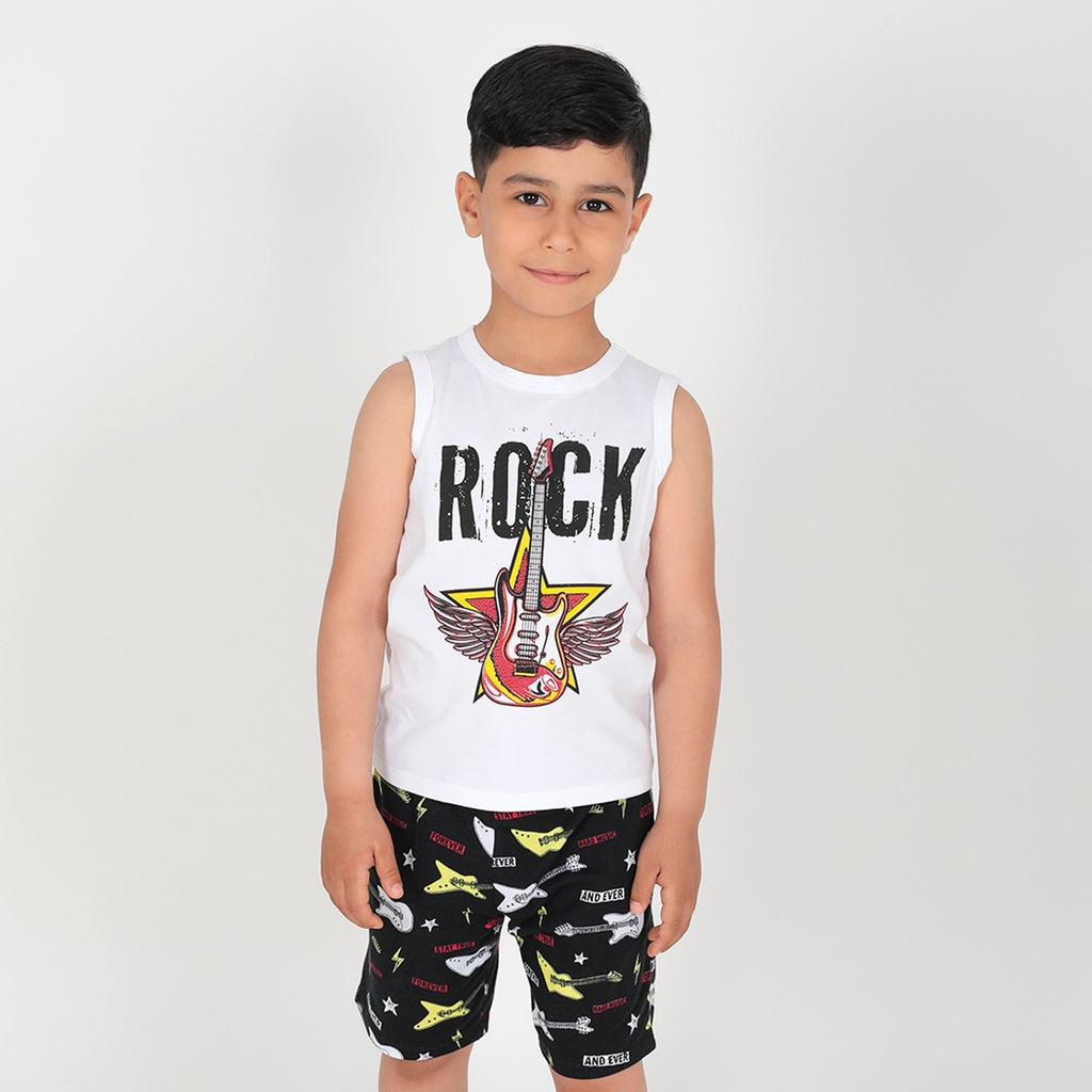 Ensemble garçon débardeur et short imprimé GUITAR