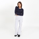 T-shirt crop femme manches longues avec cordon de serrage et broderie