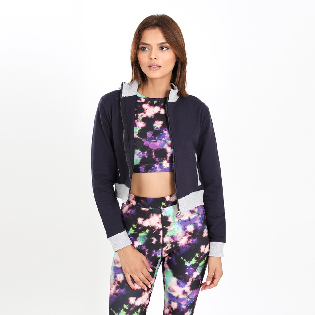 Veste teddy crop femme en molleton