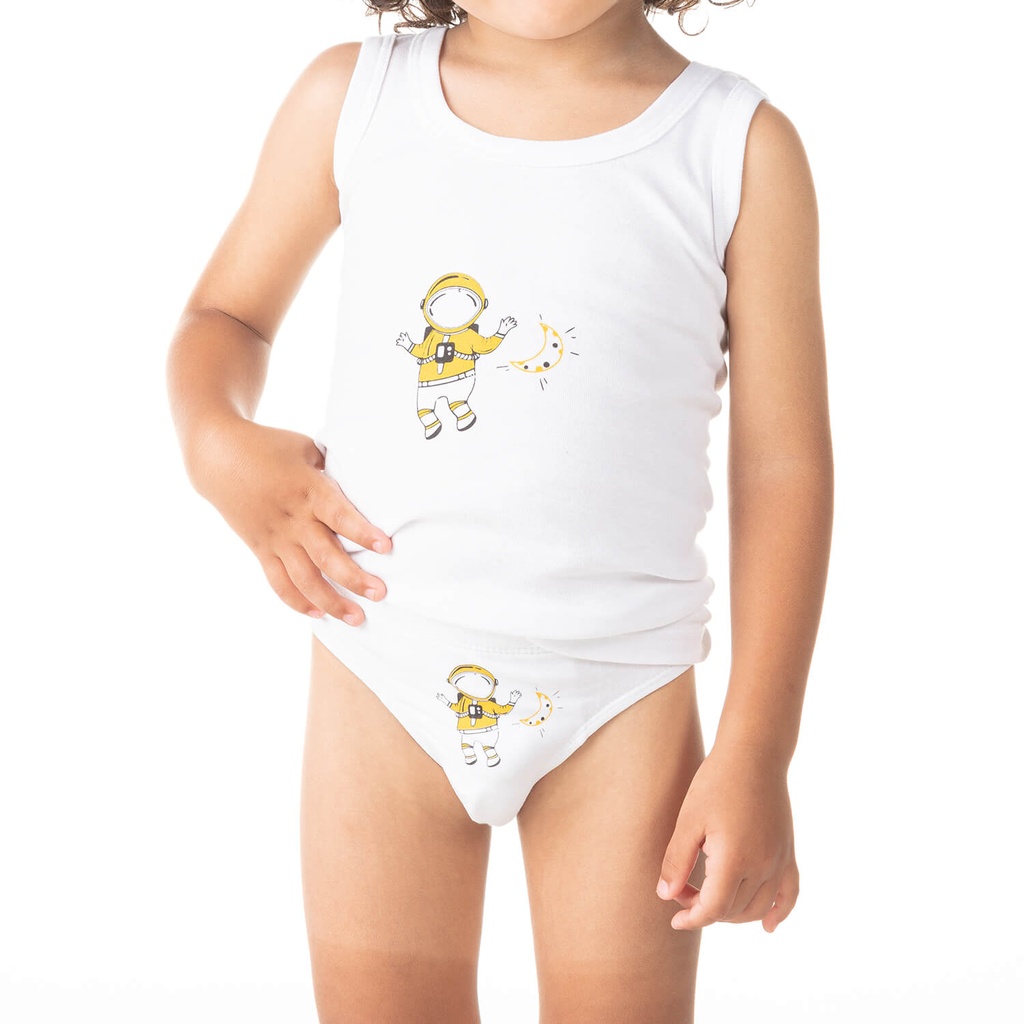 Slip garçon cosmonaute en coton pur