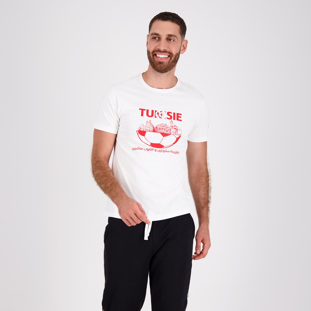 T-shirt unisexe manches courtes بالقرينتا مشرجين وللكوب ماشين