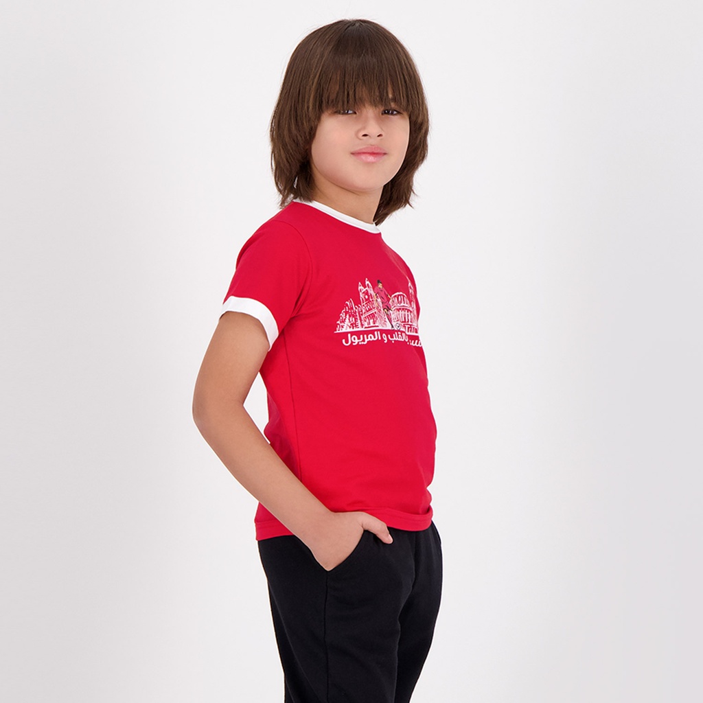 T-shirt unisexe manches courtes نشجعو النسور بالقلب و المريول