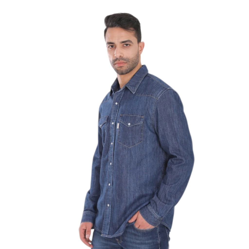 Chemise western homme en jeans  -SHEMS
