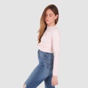 T-shirt femme nouée manches longues avec broderie