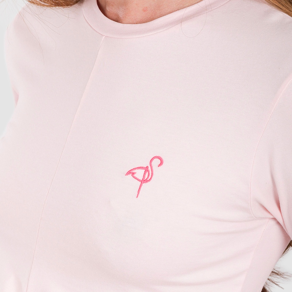 T-shirt femme nouée manches longues avec broderie