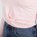 T-shirt femme nouée manches longues avec broderie