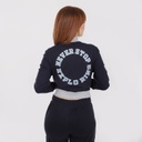 Veste teddy crop femme en molleton NEVER STOP EXPLORING