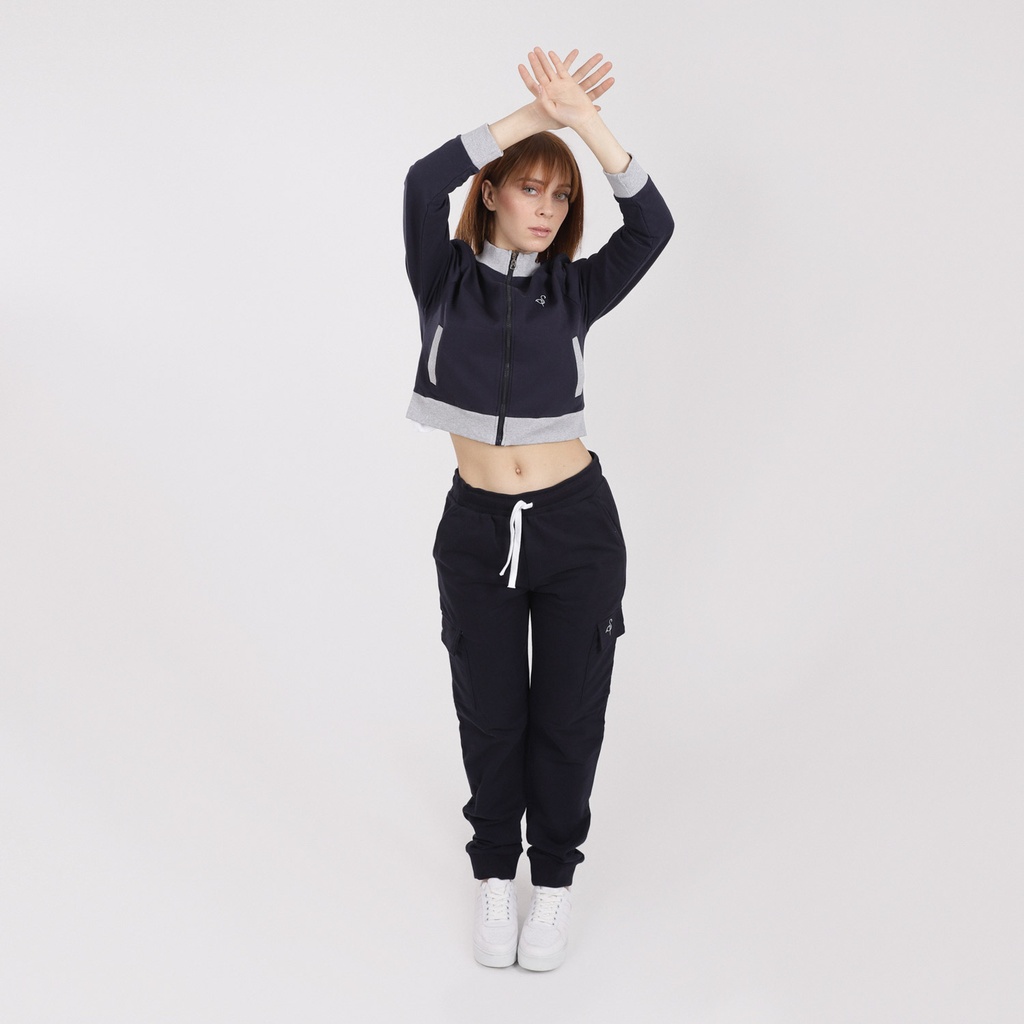 Veste teddy crop femme en molleton NEVER STOP EXPLORING