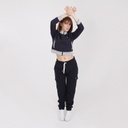 Veste teddy crop femme en molleton NEVER STOP EXPLORING