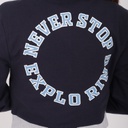 Veste teddy crop femme en molleton NEVER STOP EXPLORING