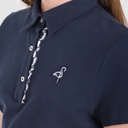 Polo femme manches courtes avec volant et broderie
