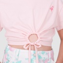 T-shirt crop fille manches courtes noué BALLERINE