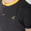 T-shirt garçon manches courtes col constraté et broderie