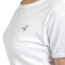 T-shirt côtelé femme manches courtes avec cordon de serrage