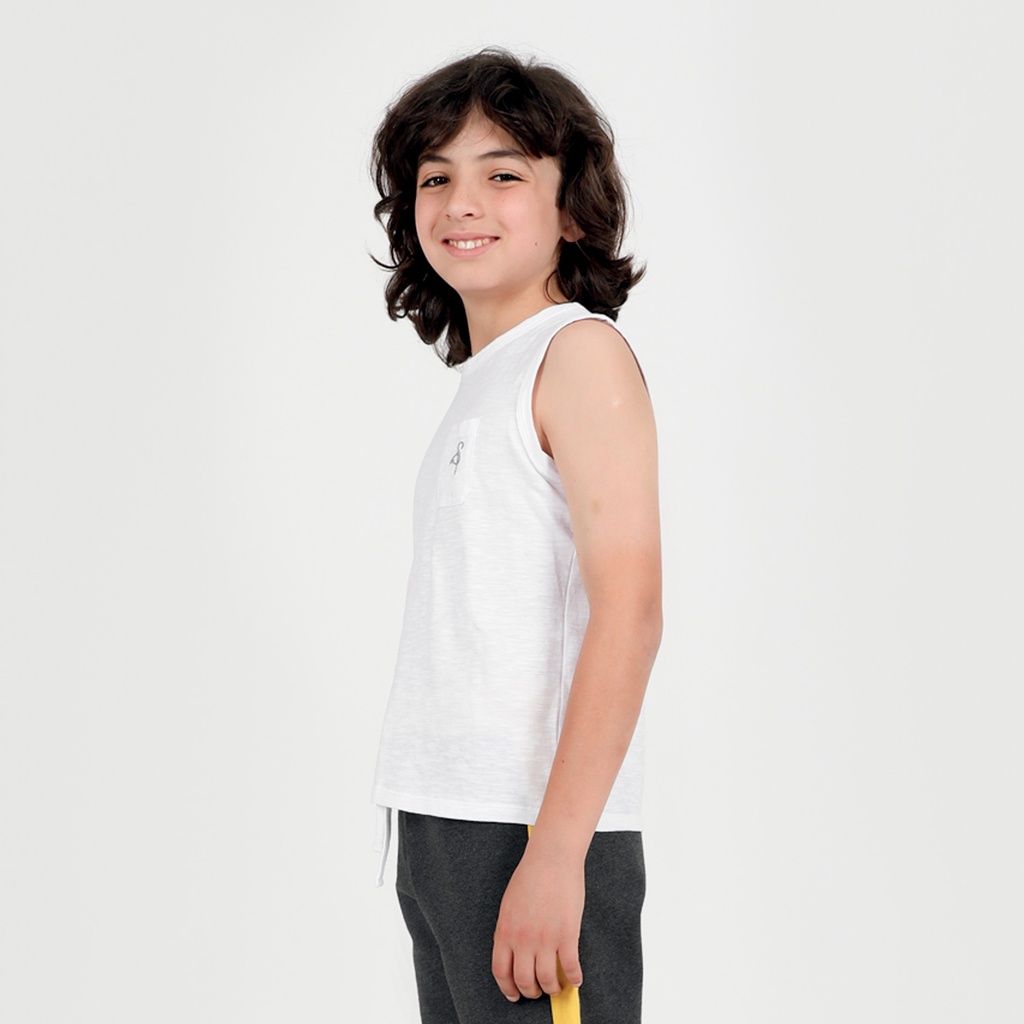 Débardeur flammé garçon avec poche plaquée