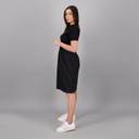 Robe midi femme manches courtes bi-matières