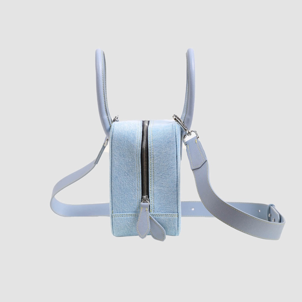 Sac carré bandoulière en jeans - DONIA