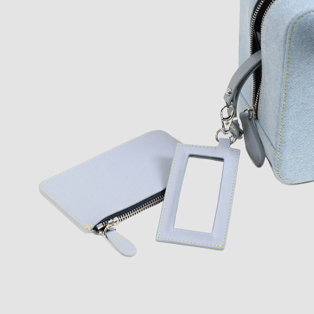 Sac carré bandoulière en jeans - DONIA