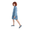 Robe chemise femme a volants en jeans- RAFLA