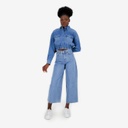 Cropped chemise western femme en jeans - SHERAZADE