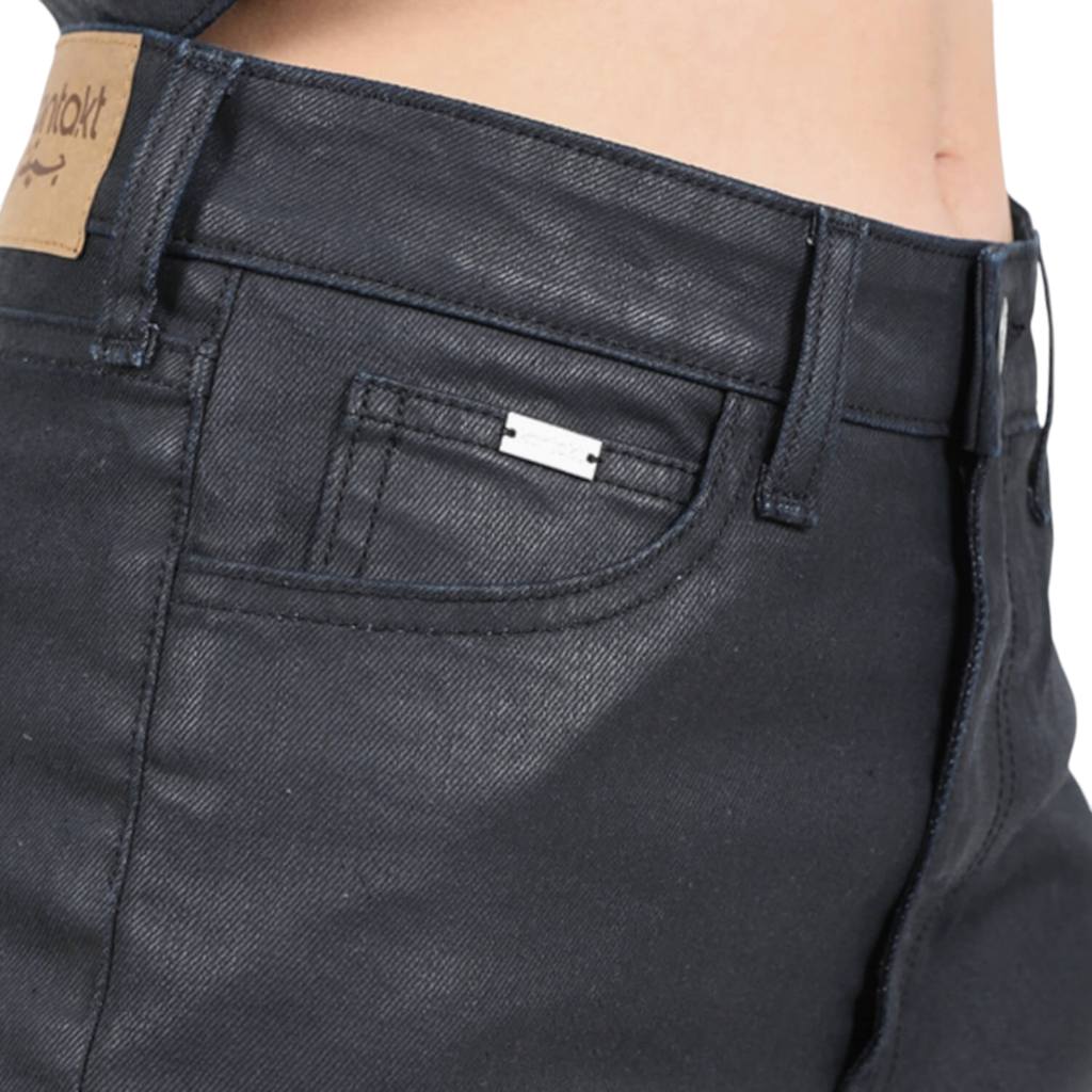 Straight jeans femme effet cuir -SARRA