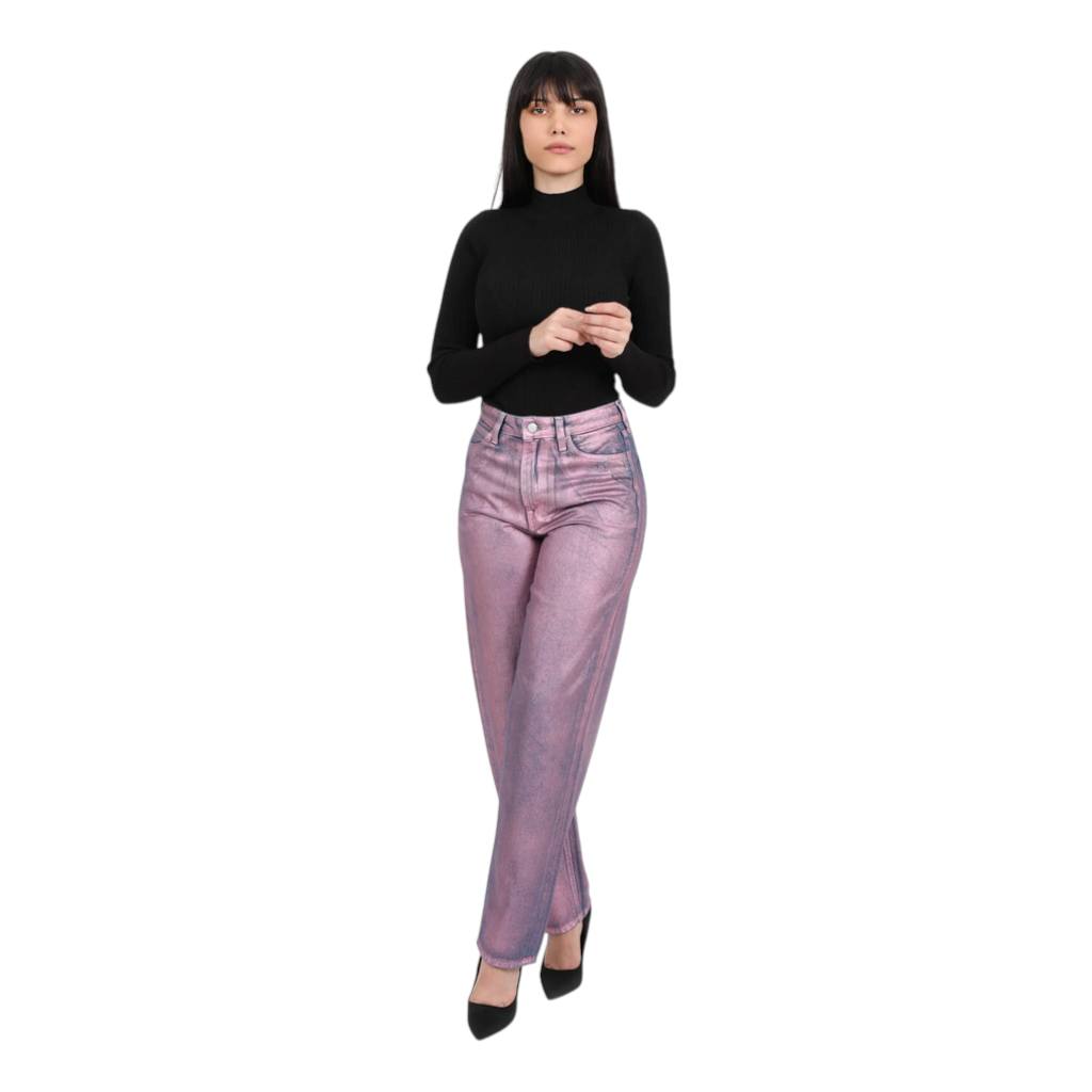 Straight jeans femme metallique -SARRA