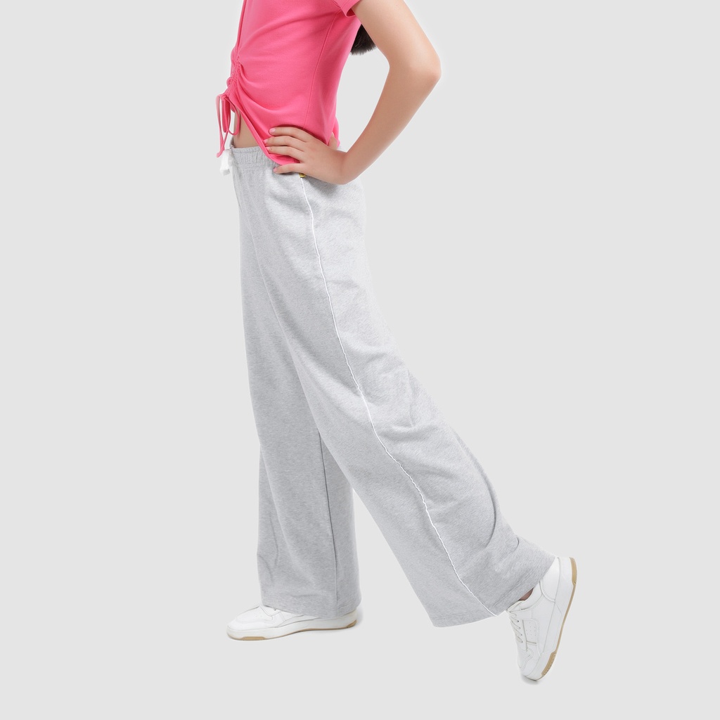 Jogger wide leg fille avec piping