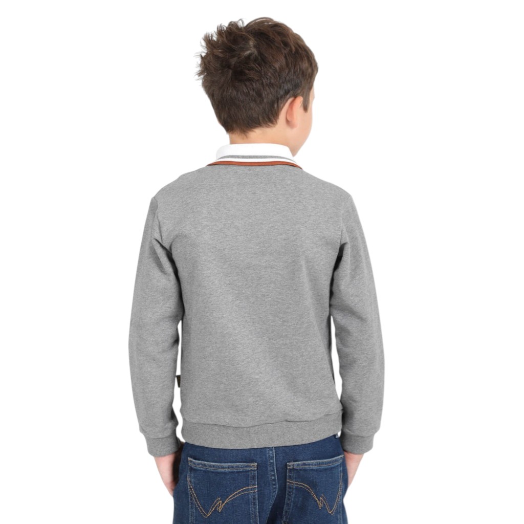 Sweat polo garçon avec broderie