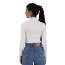 Body femme col cheminé en maille fine