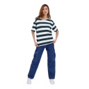 T-shirt oversized rayé femme manches courtes