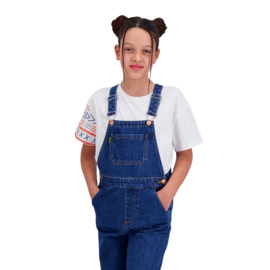Salopette fille en jeans