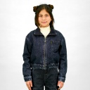 Zipped cropped jacket fille avec bas élastique