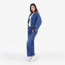 Wide leg jeans femme avec boutons pressions - WIDED