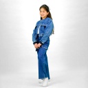 Workwear cropped jacket fille en jeans