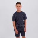 Sweat garçon manches courtes délavé avec logo