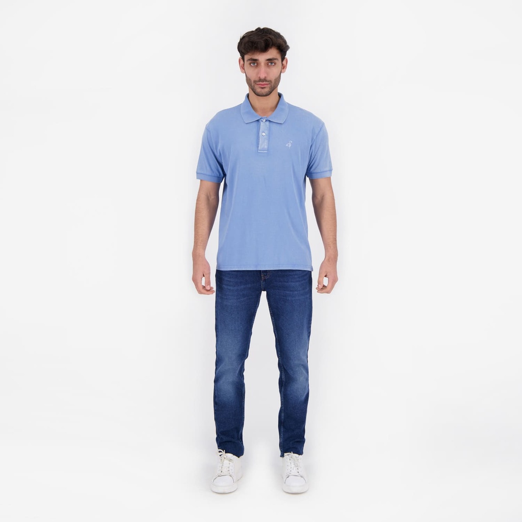 T-shirt polo délavé homme manches courtes avec flamant rose