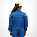 Regular jacket avec épaules denudées en jeans