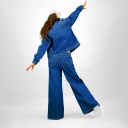 Regular jacket avec épaules denudées en jeans