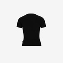 T-shirt côtelé sur taille femme manches courtes