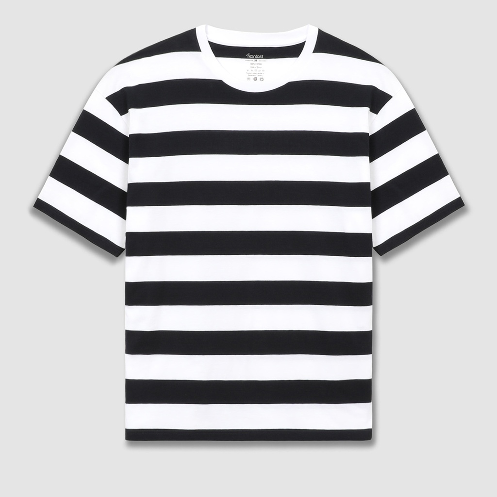 T-shirt oversized homme rayé manches courtes