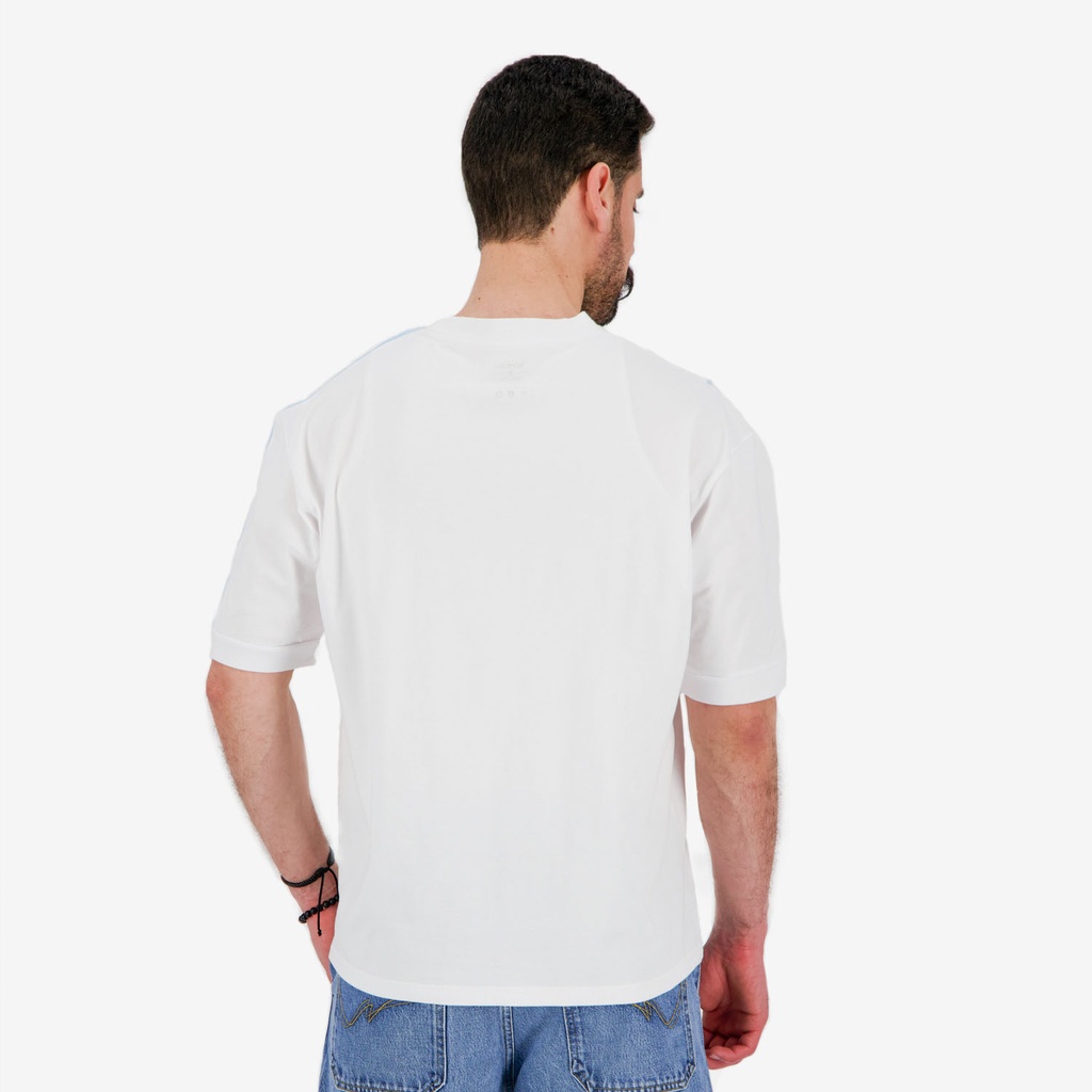 T-shirt oversized homme manches courtes avec piping et broderie