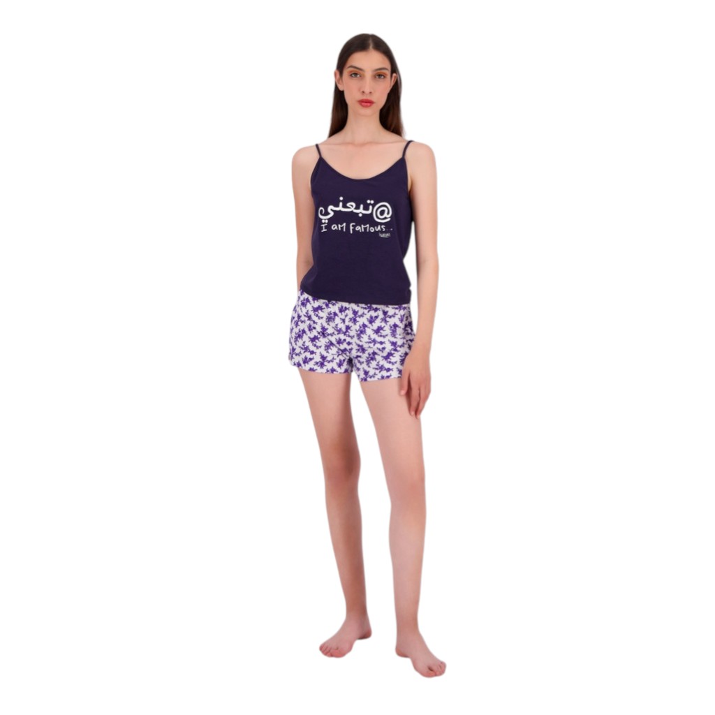 Ensemble femme bretelle et short TABA3NI I'AM FAMOUS